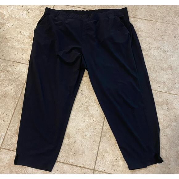 Athleta Black Ankle Pants Womens Plus Size 24 Pull-On Easy Care 46x26 Crop - Picture 5 of 5